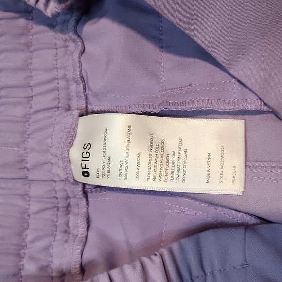 Figs | Women's Lilac Tech Drawstring Scrubs Sz L - Picture 2 of 6